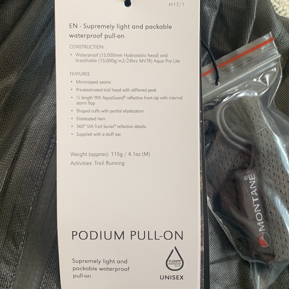 MONTANE PODIUM PULL-ON RUNNING JACKET Sz S - SS22 - Picture 5 of 6